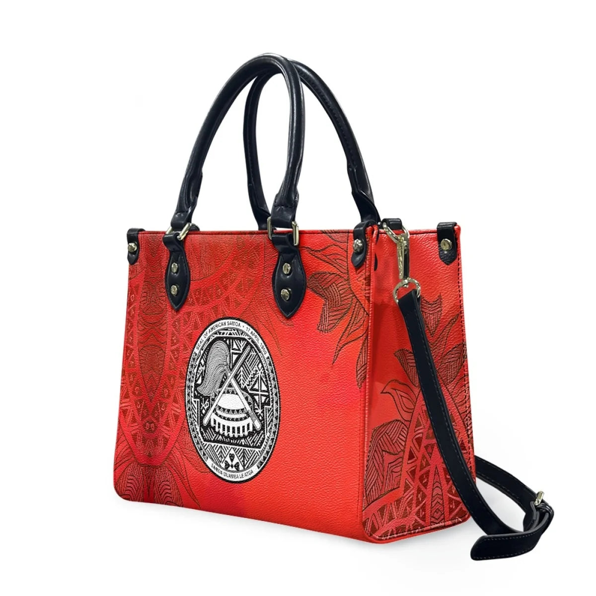 Black and White Tribal Polynesian Printed Bags Women Handbags Ladies Luxury Women Shoulder Bags High Quality Pu Leather Handbag