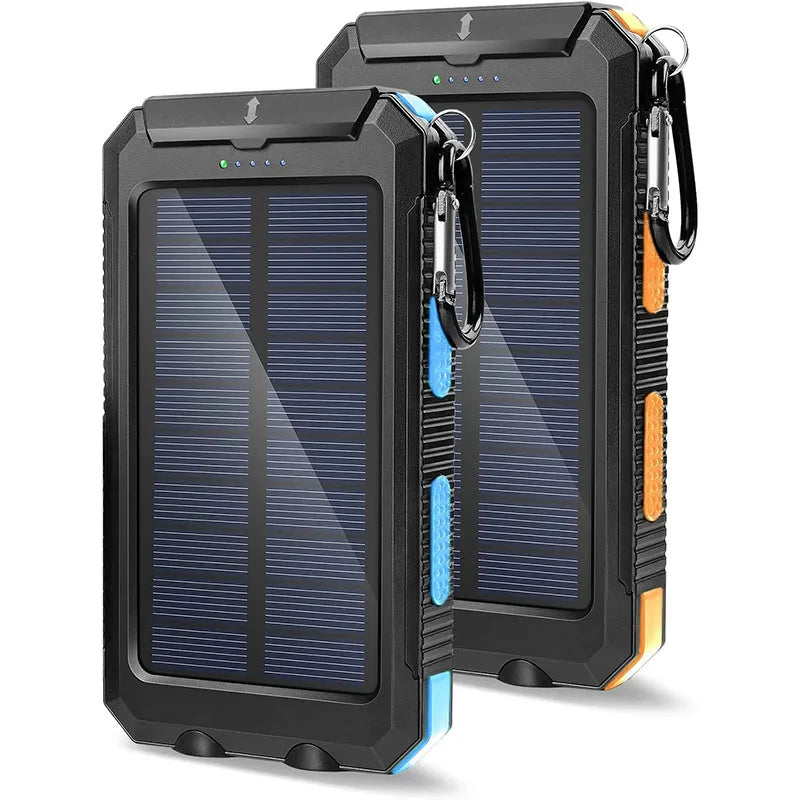 2025 New Portable Powerbank Dual Usb Solar Power Bank Waterproof 20000 Mah Solar Power Station Solar Mobile Phone Charger