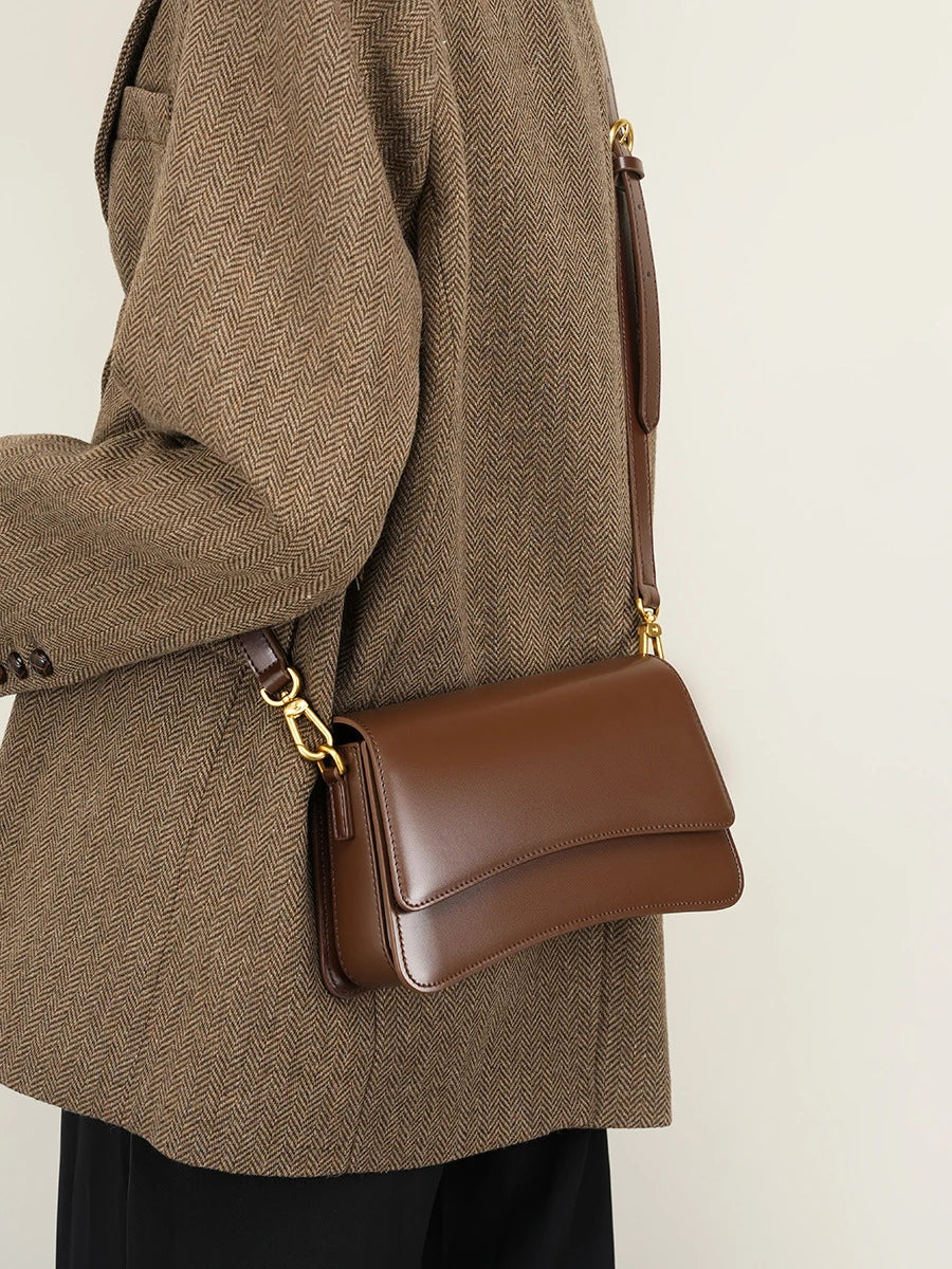 Promotional Custom Small Best Genuine Leather Woman Casual Handbag Single Shoulder Crossbody Women'S Bags for Women High Quality