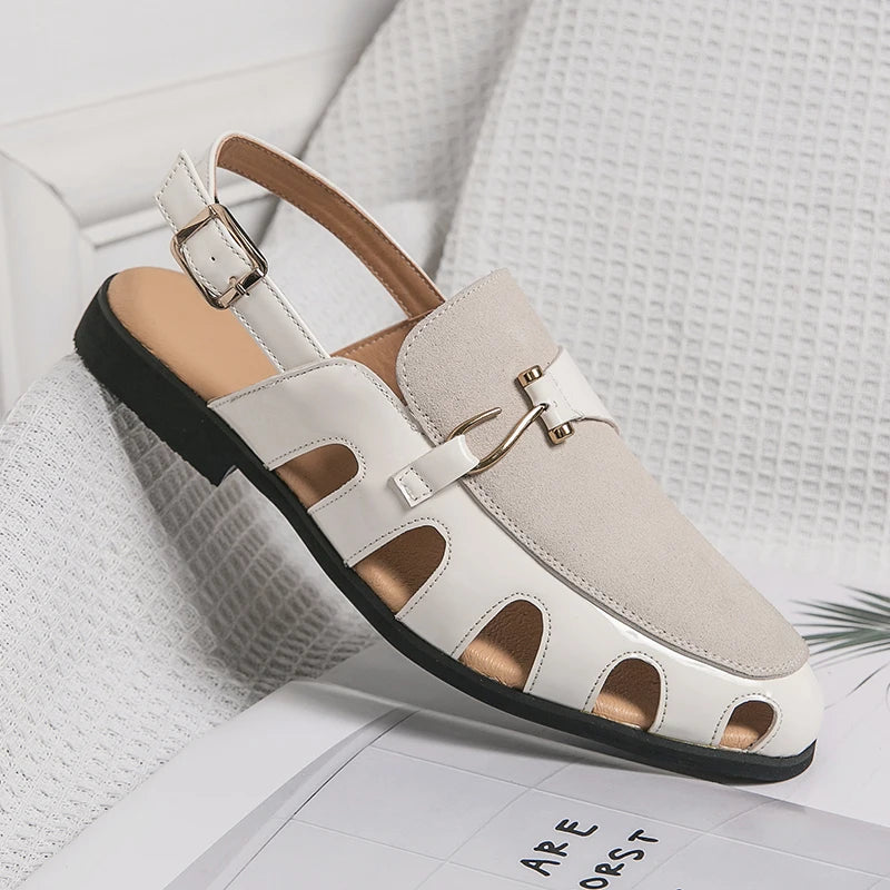 2025 New Arrivals Tassels Men's Leather Dress Shoes Soft Sole Sandals for Men Footwear Slip on Men Half Casual Shoes