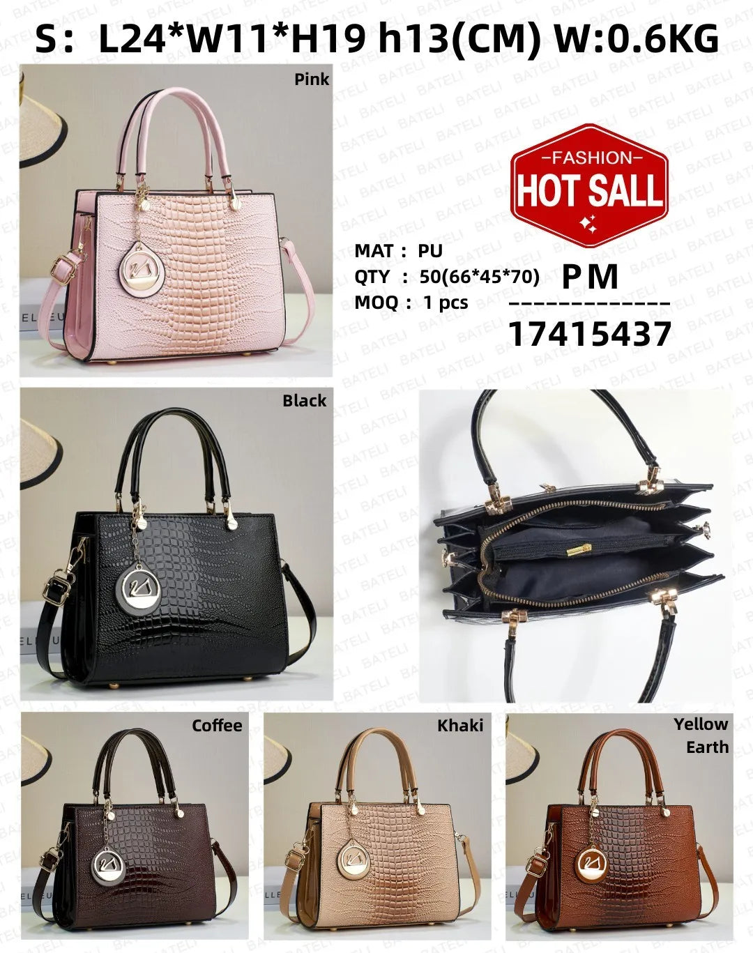 2024 Retro Simple Women Handbags Large Capacity Zipper Closure Versatile Fashionable Two Handles for Middle-Aged Moms