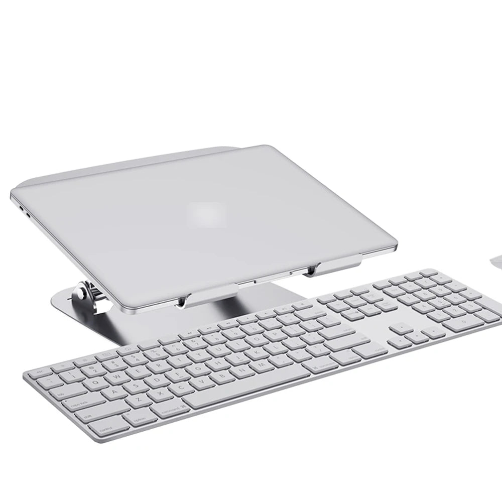 Adjustable Aluminum Double-Fan Laptop Cooling Pad & Stand for Tablets and Laptops