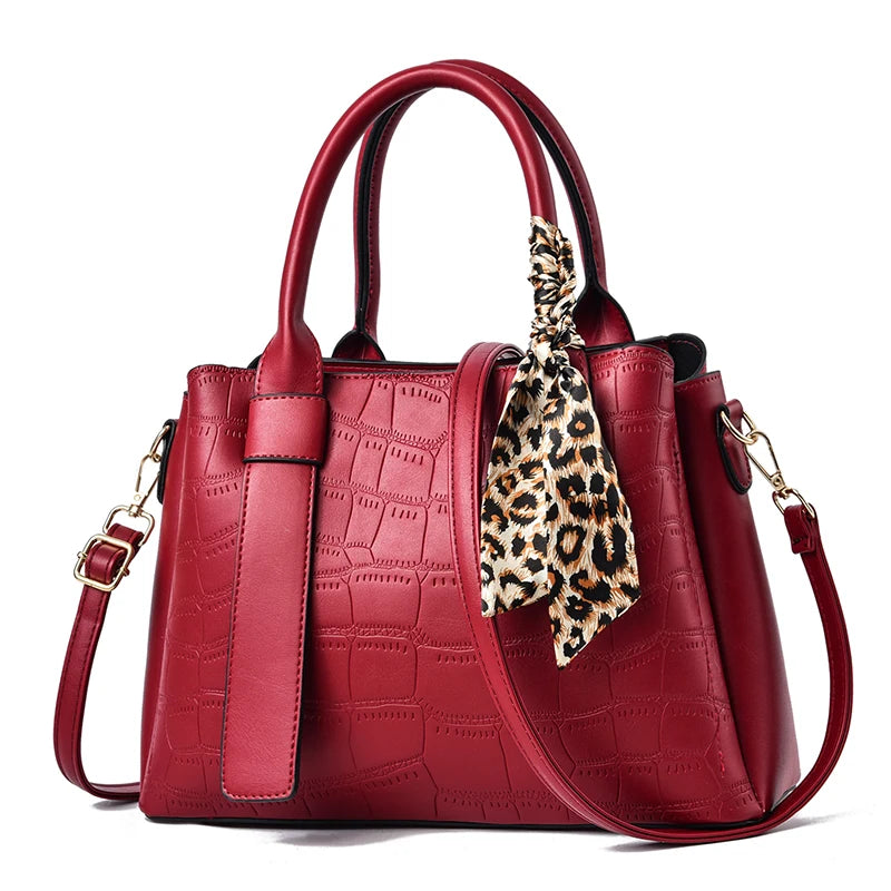 New  Adornment Crocodile Grain Large Capacity PU Leather Practical Women Handbags One Shoulder Cross Body Bag Wholesale