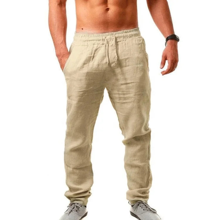 2025 Men's Summer Cargo Pants - Custom Logo Trousers (Breathable Solid Color Streetwear Casual Pants)