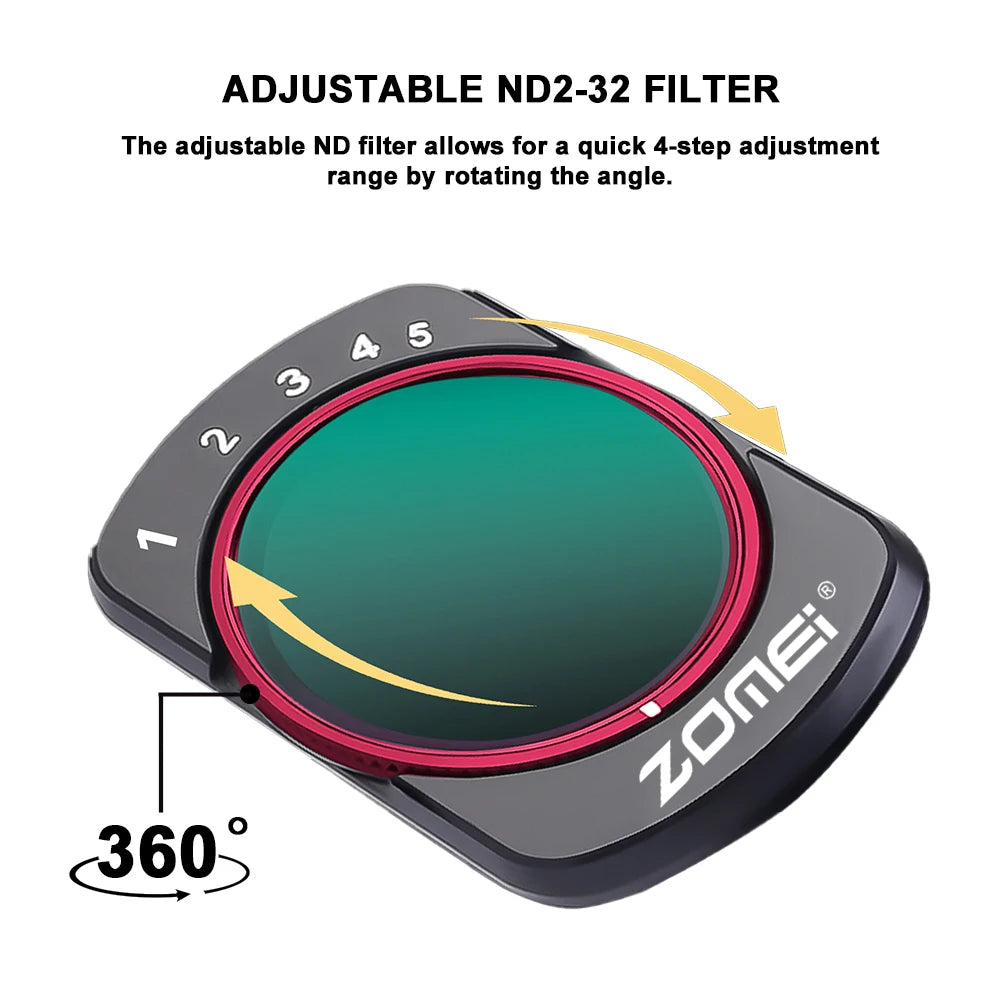 ZOMEI Aluminum Alloy & Tempered Glass Lightweight Magnetic ND2-32 Osmo Pocket 3 Filter