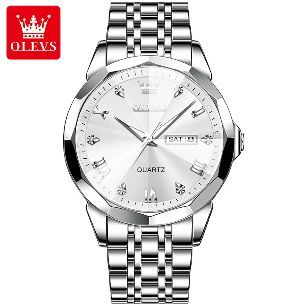 OLEVS 9931 Top Brand Women's Watches Elegant Rhombus Mirror Original Quartz Smart Ladies Wristwatch Stainless Steel Waterproof