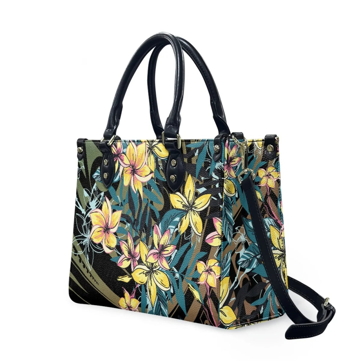 Black and White Tribal Polynesian Printed Bags Women Handbags Ladies Luxury Women Shoulder Bags High Quality Pu Leather Handbag