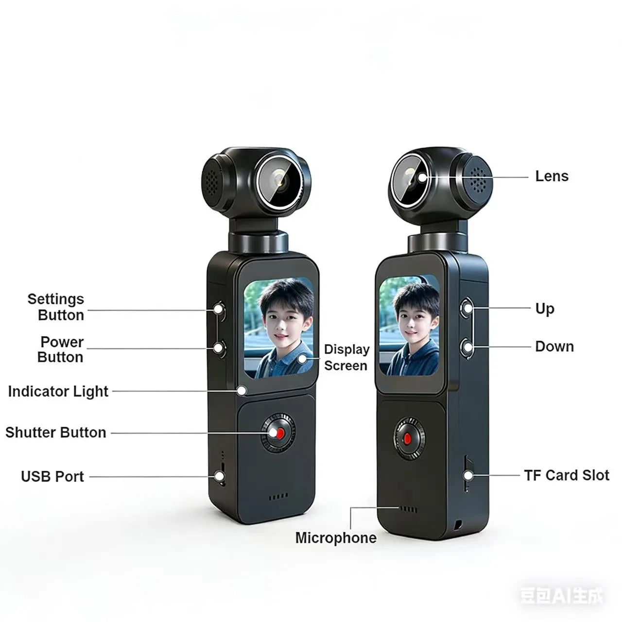 2026 New Touch Screen Action Camera WiFi Multi-function 4K 270 Degree Support Face Tracking Function Sport Pocket Action Camera