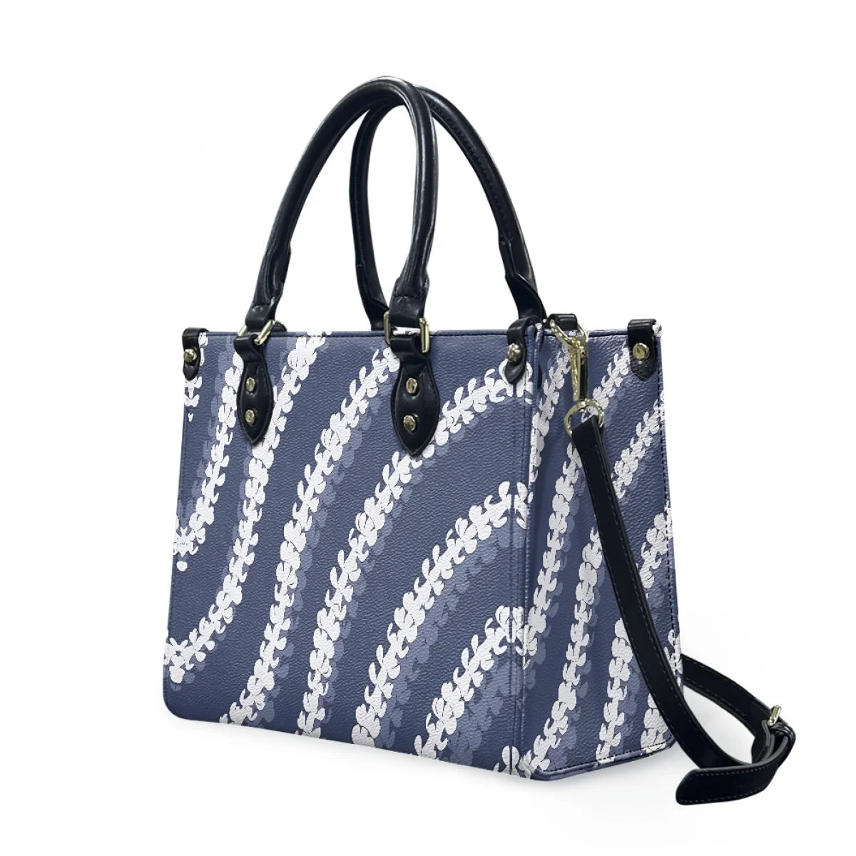 Black and White Tribal Polynesian Printed Bags Women Handbags Ladies Luxury Women Shoulder Bags High Quality Pu Leather Handbag