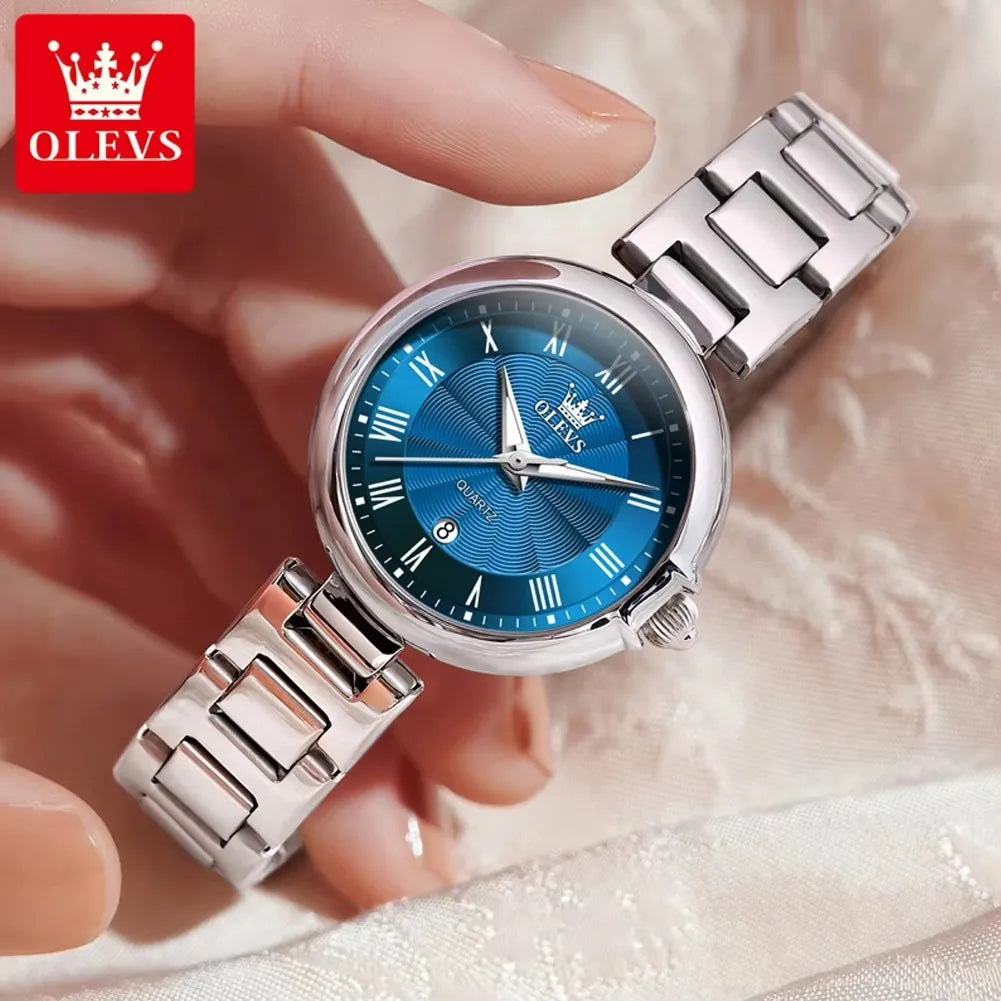 OLEVS 5608 Women's Watches Fashion Light Luxury Original Wristwatch Waterproof Luminous Chronograph Date Quartz Movement Watches