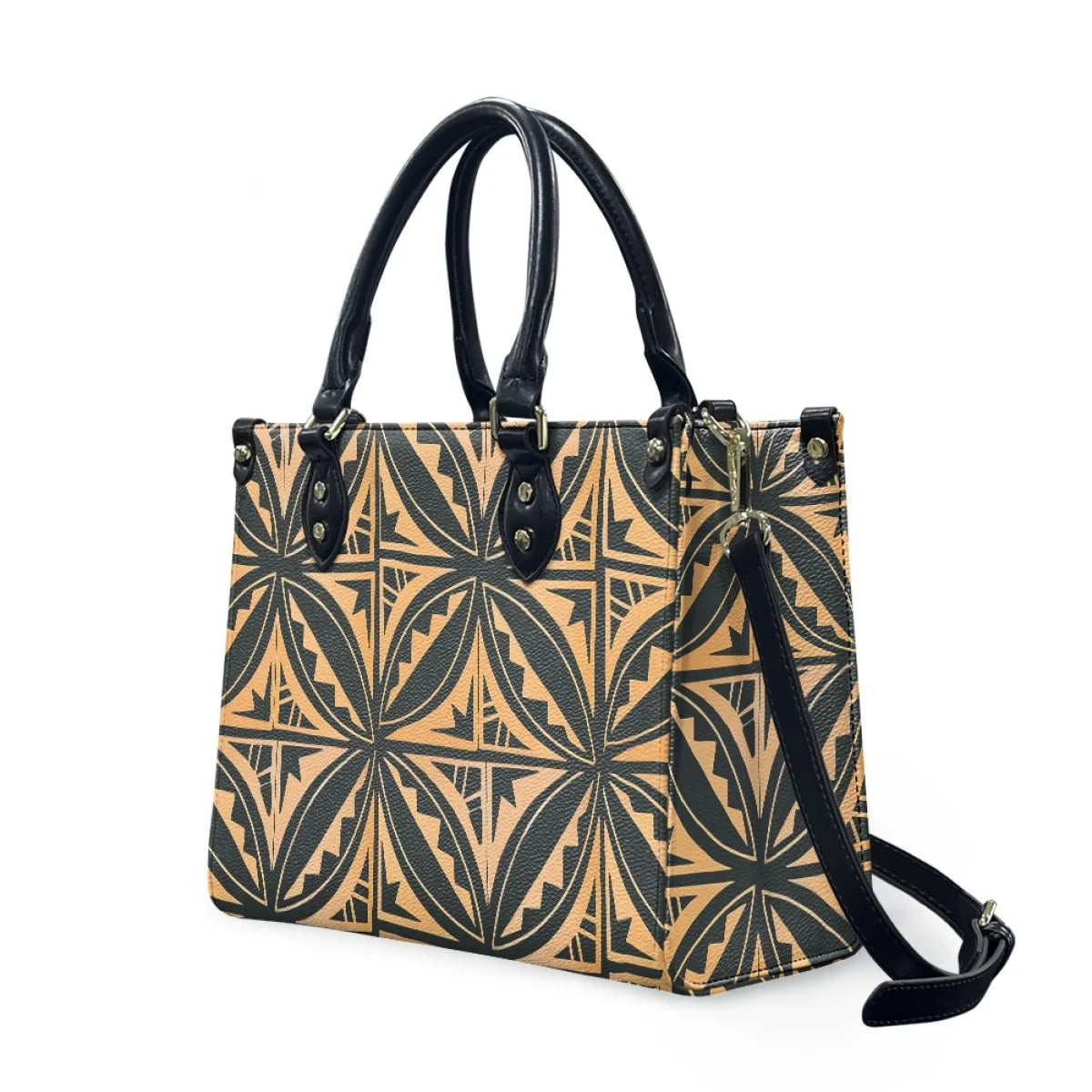 Black and White Tribal Polynesian Printed Bags Women Handbags Ladies Luxury Women Shoulder Bags High Quality Pu Leather Handbag