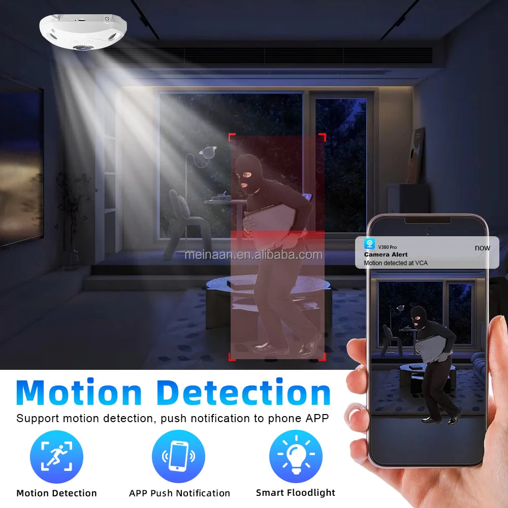 V380 Pro 3MP 2K Smart Home Indoor Wireless WiFi Video Surveillance CCTV PTZ Camera 360 Degree Panoramic WiFi Security Camera