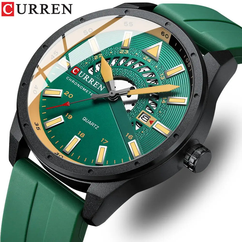 CURREN 8421 Men's Watches Minimalist Waterproof Sport Watch Men Silicone Creative Dial Wristwatch Custom Logo Watch Reloj