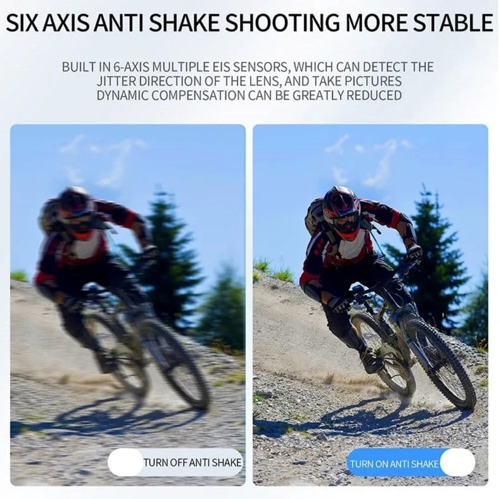 4K 60FPS Mini Action Camera 2.0" Screen Remote Control Outdoor Sport Anti Shake 170 Wide Angle Waterproof Pro Bike/Motorcycle