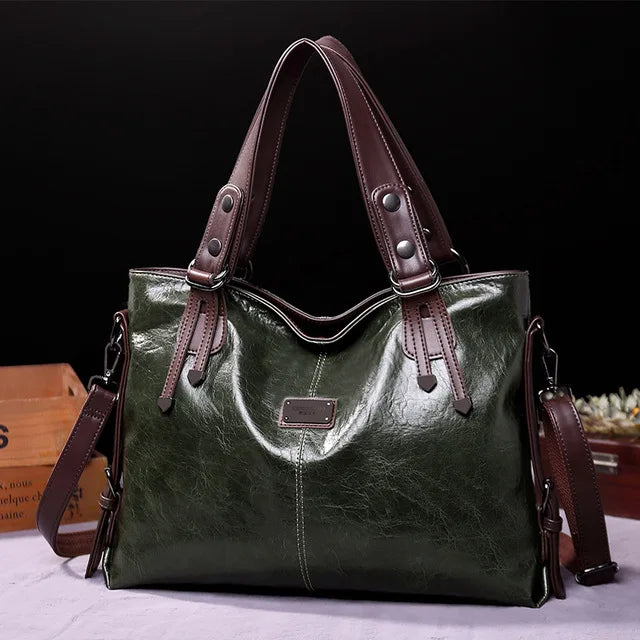New Fashion Casual Tote Bag Women Handbags Soft Leather Shoulder Bags Vintage Big Capacity Crossbody Hand Bag for  Ladies
