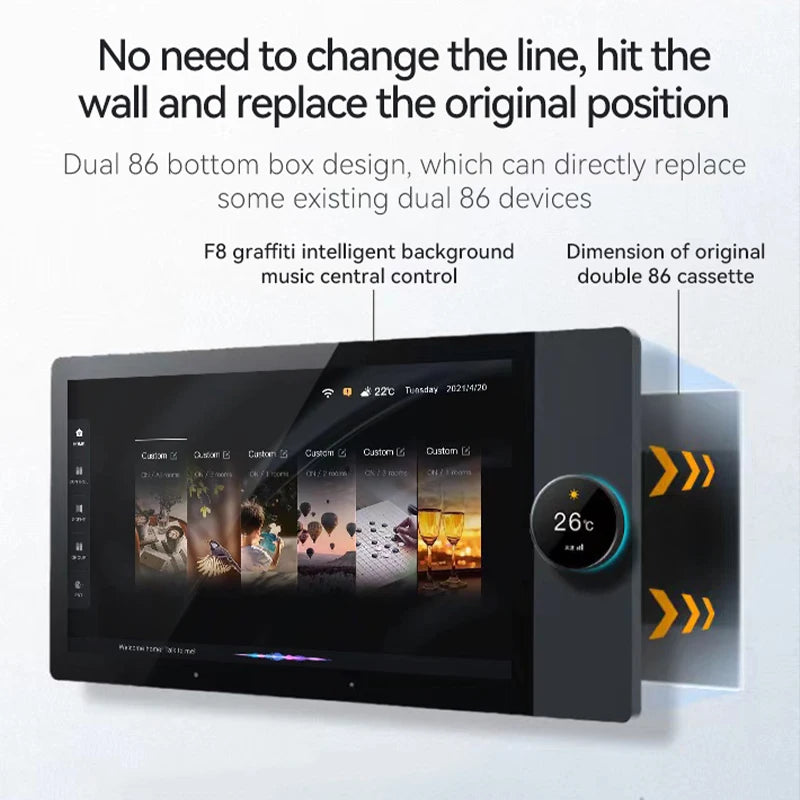 2025 New Arriving WiFi 6 Inch Smart Home Automation Background Music Amplifier LCD Smart Home Gateway