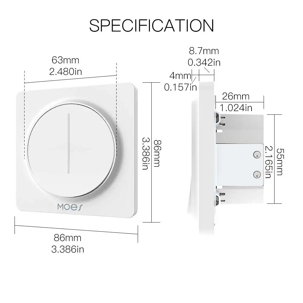 Tuya WiFi Smart Home  Touch Light Dimmer Switch Schedule Timer Brightness Memory Remote Controlled by SmartLife APP