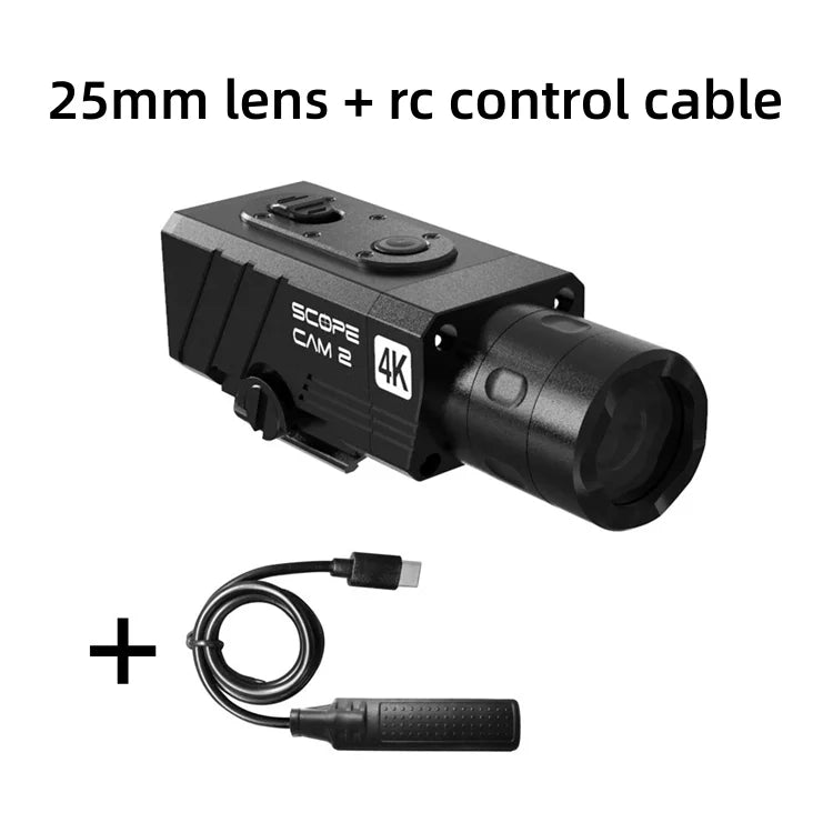 RunCam 4K Hunting Action Camera ScopeCam2 Waterproof Shockproof Zoom Hunting Camera with Built-in Pica-Tiny Rail Mount