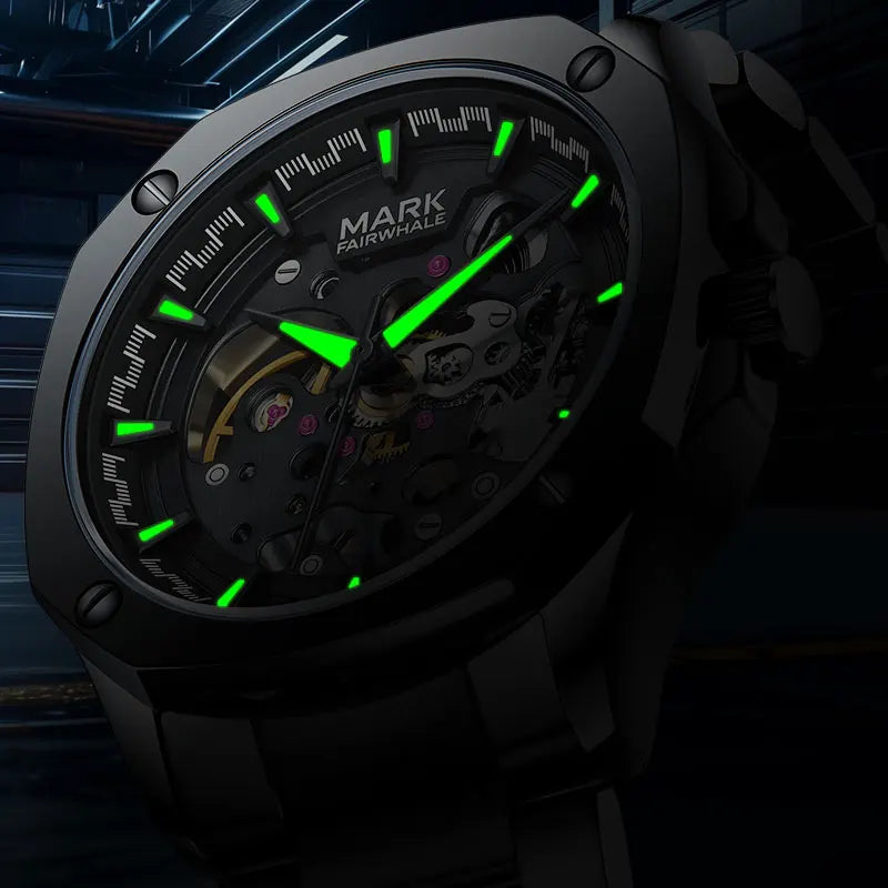 Mark Fairwhale Men's Watches Fashion Trend Automatic Mechanical  Movement Wristwatch  Luminous Watches for Men