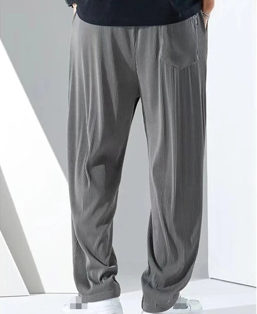 M-5XL  Men's Casual Pants Straight Leg Pants Summer Thin Ice Silk Sport Pants