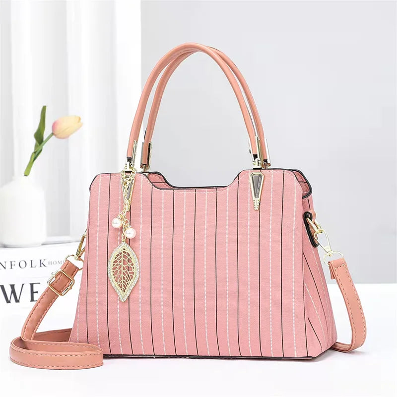 2022 Fashion Striped Bag Triple Pockets Large Capacity Women's Bags Ladies Bags Handbag