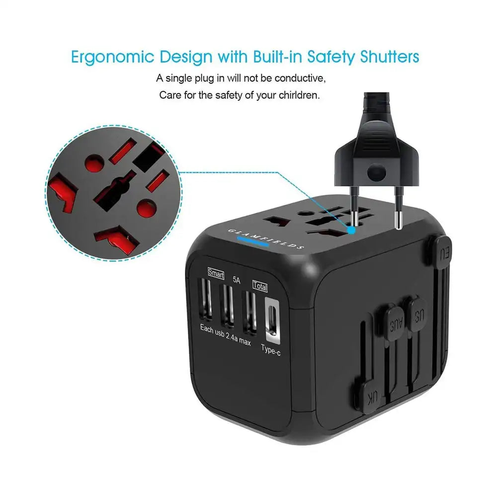 Multinational UK BS 5733 Japan Universal Travel Adapter 10A/250V Smart Home Product for International Travel
