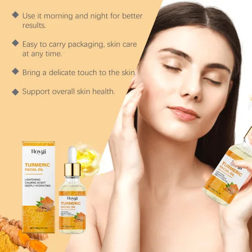 Hoygi Turmeric Essential Oil Gently Moisturizes  Firming And Brightening Facial To Improve Dry Skin Care