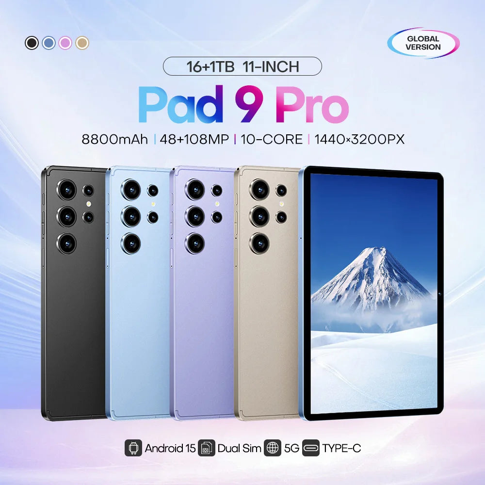 Limited Time Special Offer Pad 9 Pro Dual Core High Resolution 5G Smart Educational Tablet 16GB+1TB 11 Inch Global Wholesale