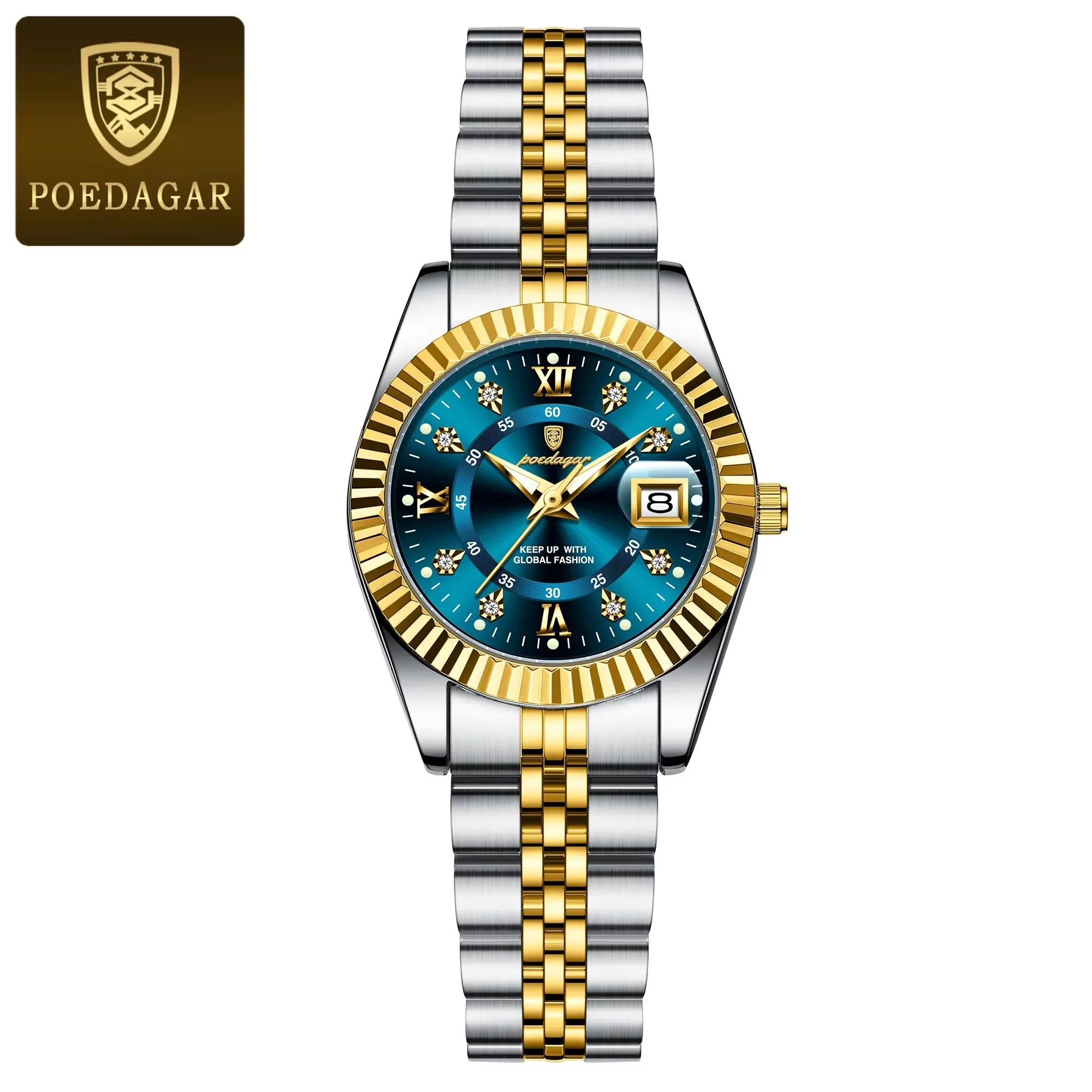 POEDAGAR 780 Luxury Elegant Watch for Women Waterproof Luminous Date Ladies Watch Stainless Steel Quartz Women's Watches Girls