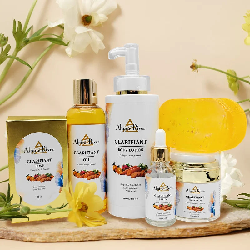 Private Label Korea Skin Care Vitamin C Skin Lightening Remove Dark Spots Pigmentation Correction Collagen Firming Body Care Set