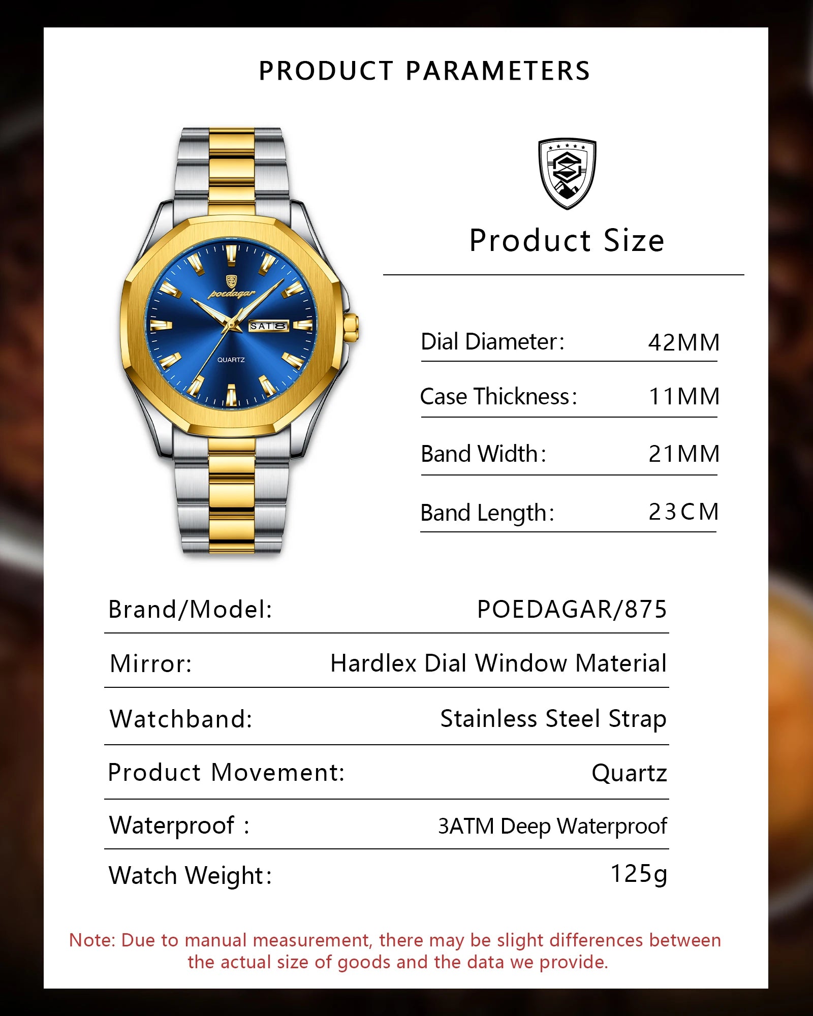 POEDAGAR Watch for Men 875 New High Quality Sport Quartz Men's Watches Waterproof Steel Jewelry Wristwatches Reloj Montre Gift