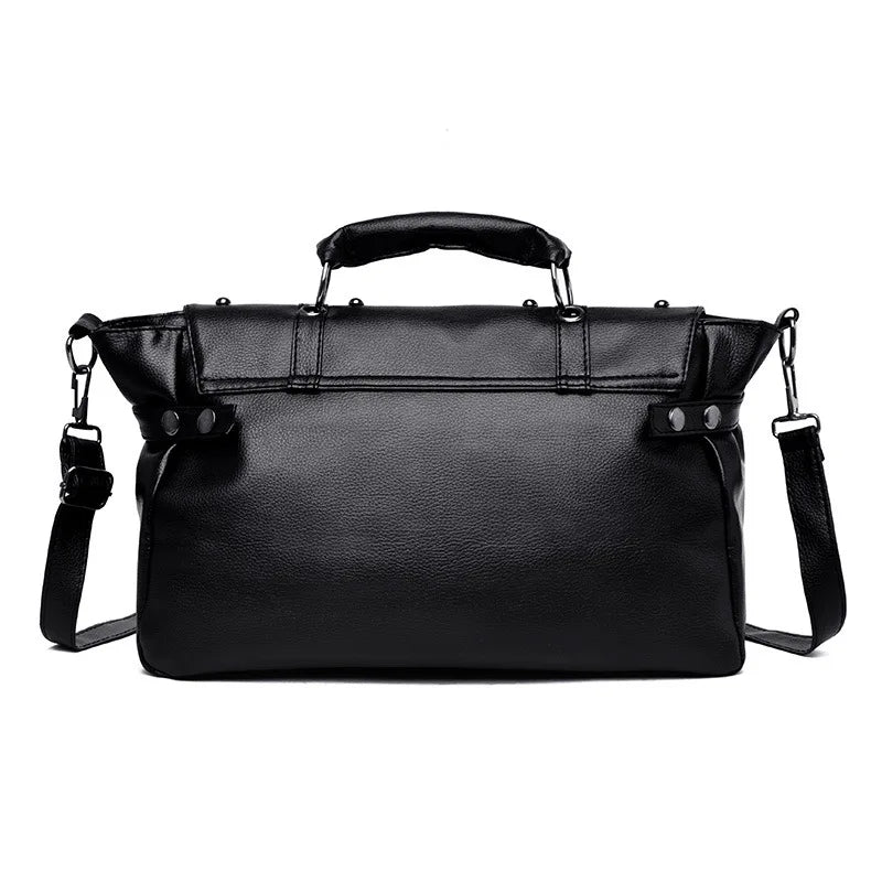 Punk Style Women Handbags Pu Leather Skull Tote Bag Black Large Capacity Shoulder Bags  Luxury Crossbody Bags