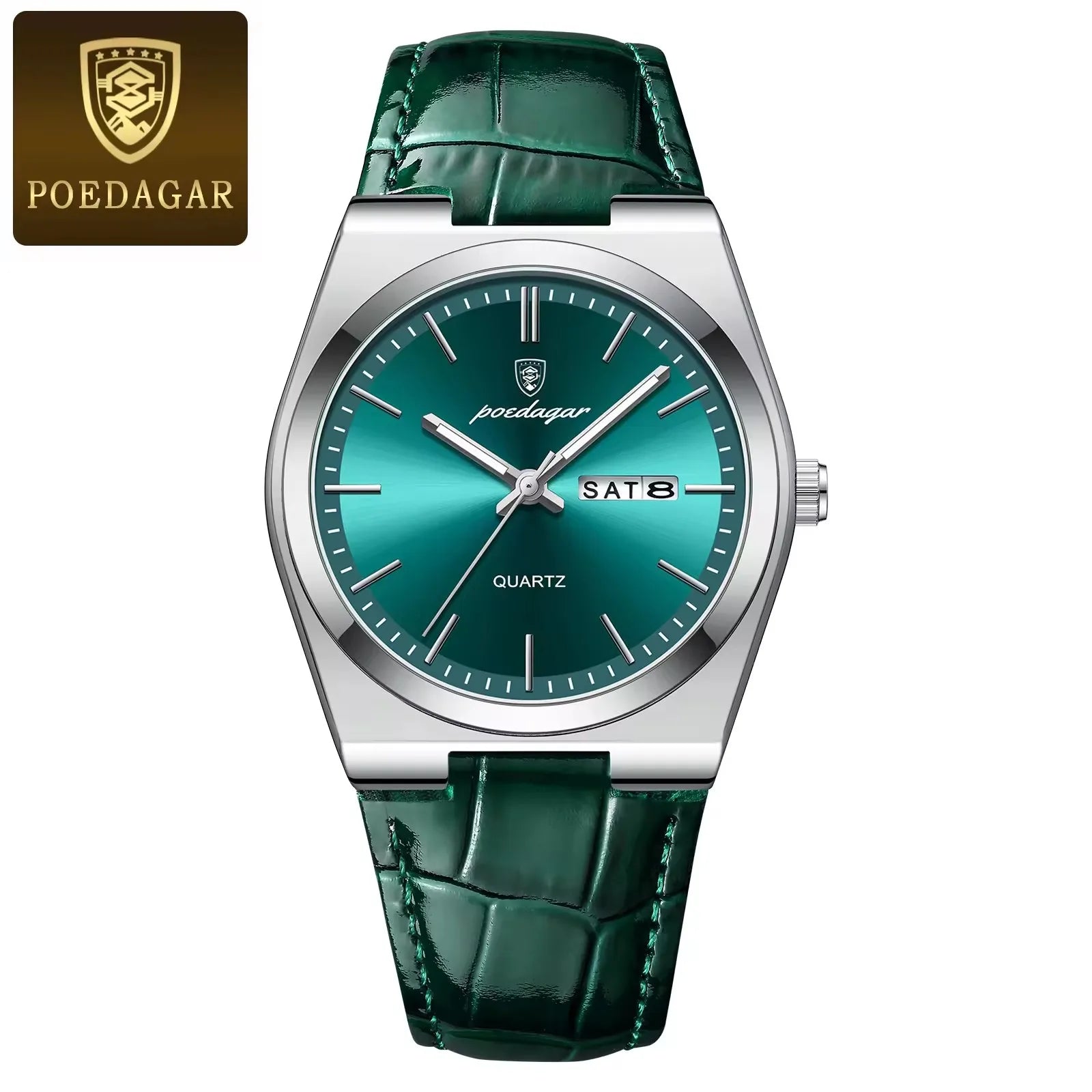 Poedagar 930 Fashion Casual Men's Watches Leather Strap Luxury Waterproof New Business Quartz Wrist Watch for Men Montre Relojes
