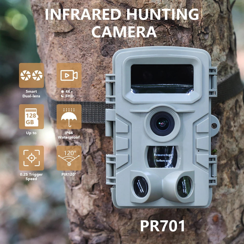 PR701 4K Wildlife 48MP Video Recording Night Vision Security Waterproof Ip65 Outdoor Trail Hunting Camera 4K With Motion Sensor
