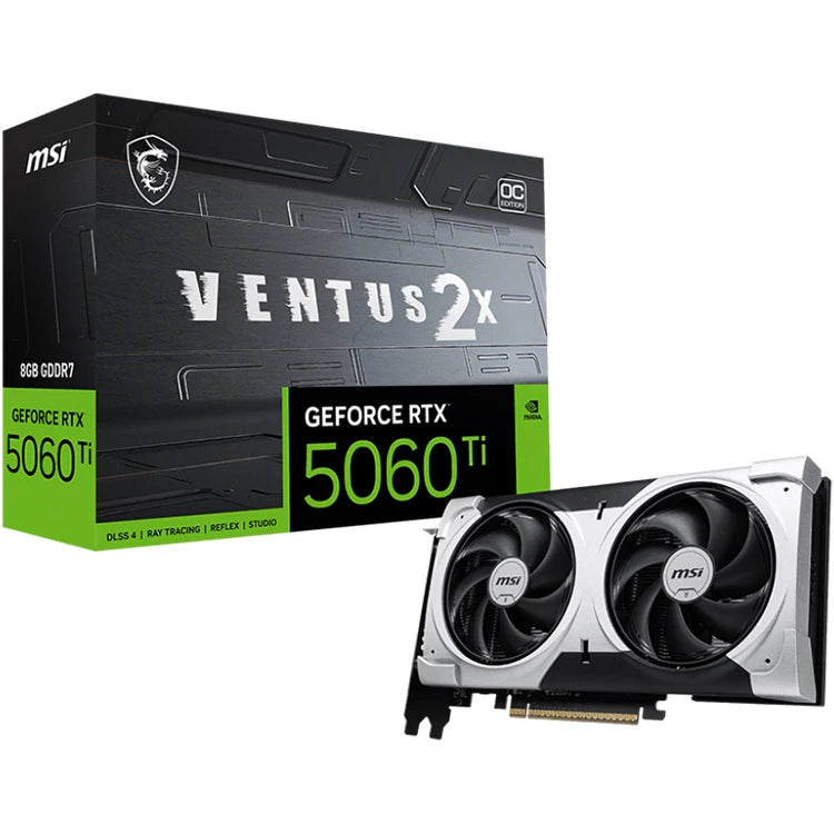 MSI Ventus GeForce RTX 5060 Ti 8GB GDDR7 PCI Express 5.0 X 16 (use X8) Graphics Card RTX 5060 Ti 8G VENTUS 2X OC PLUS