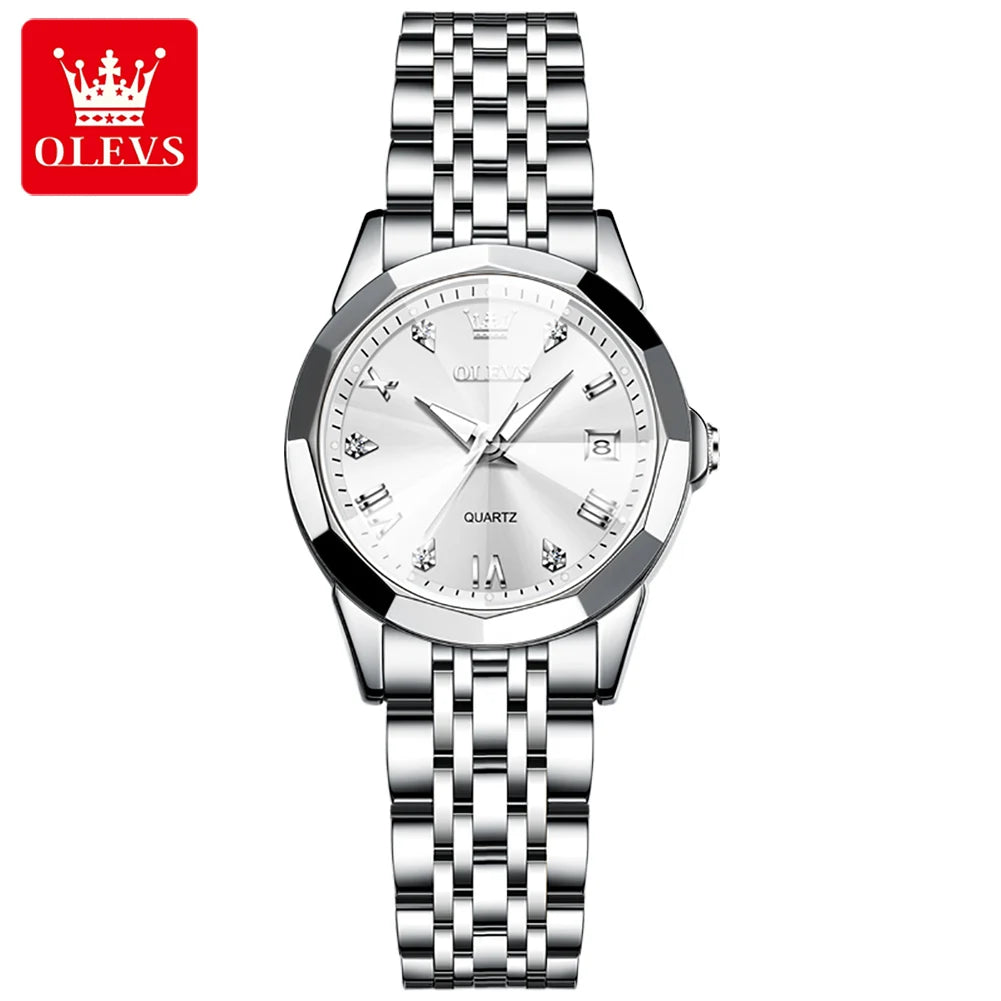 Hot OLEVS 9931 Men's Watches Rhombus Mirror Original Quartz Watch for Man Waterproof Luminous Stainless Steel Smartwatch Male