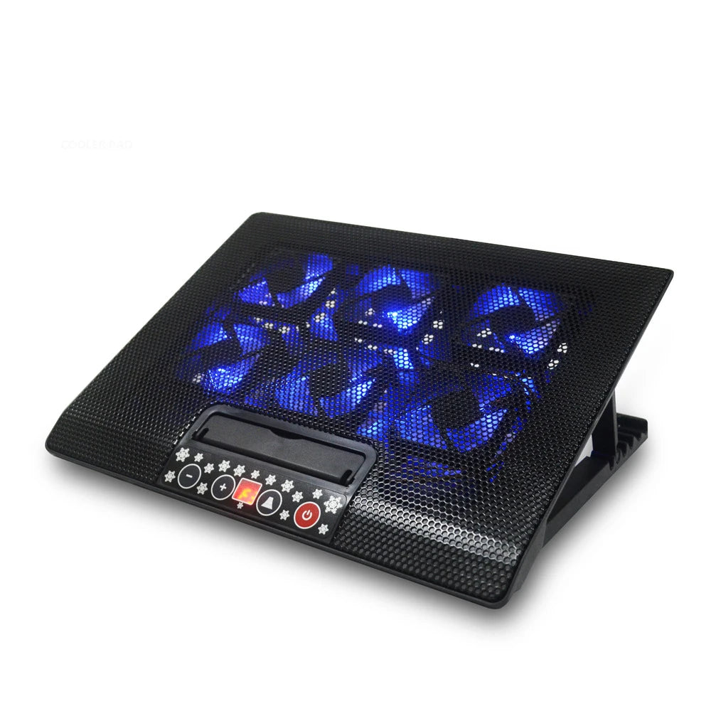 NUOXI 6 Fans Plastic Laptop Cooling Pad with Speed Control Lift Height Adjustable for up to 17'' Inch Laptops