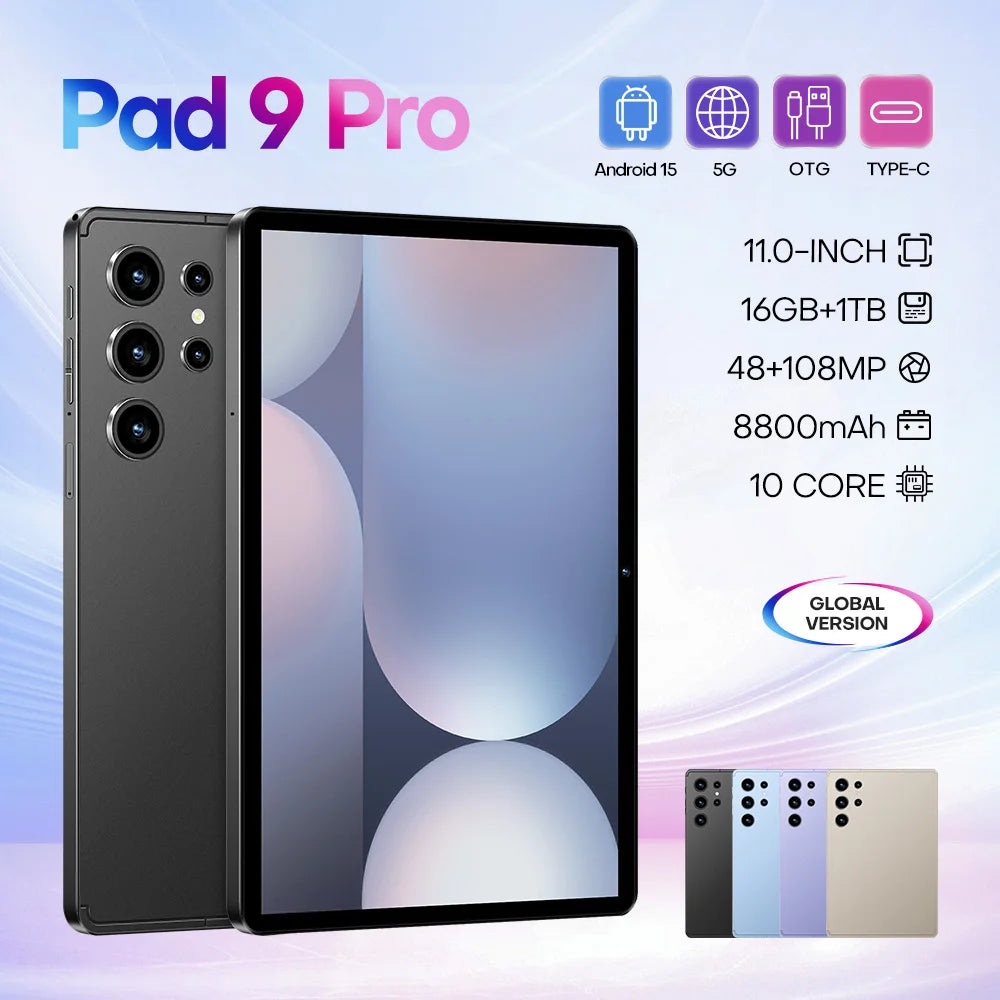 Limited Time Special Offer Pad 9 Pro Dual Core High Resolution 5G Smart Educational Tablet 16GB+1TB 11 Inch Global Wholesale