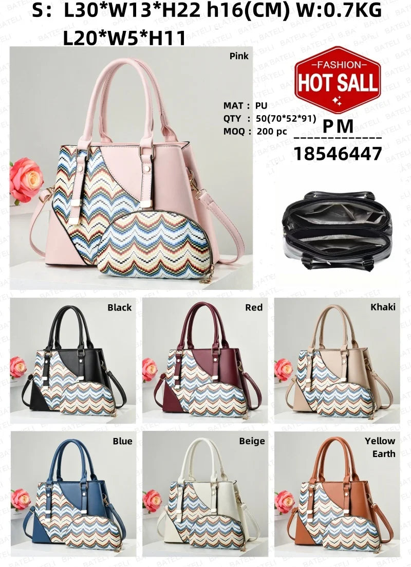 Large Capacity New Patchwork Versatile Fashion Retro Simple Elegant Temperament Bags Women Handbags Lady