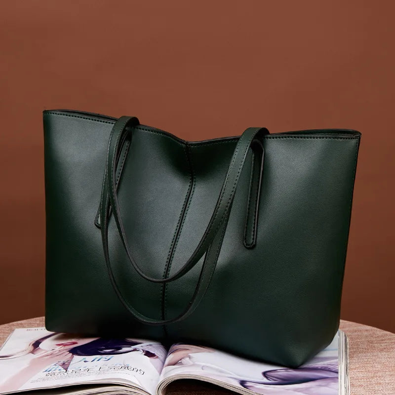 Designer New Fashion Trendy Women Luxury Big Handbag Wholesale Pu Leather Large Capacity Ladies Black Tote Hand Bag