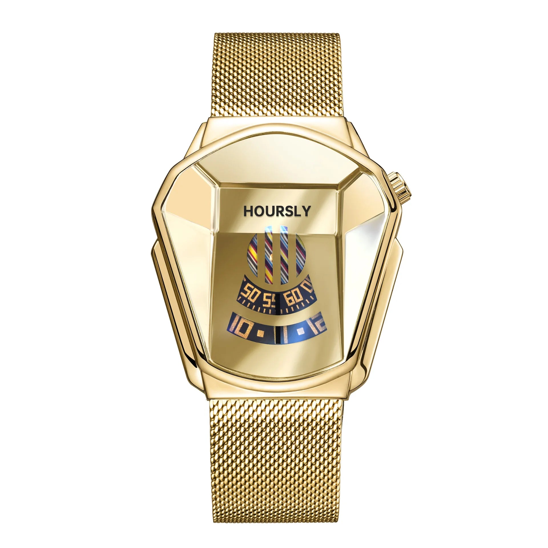 HOURSLY 6617 Fashion Men's Watches Motorcycle Cool Waterproof Sport Wristwatch Quartz Stainless Steel Leather GoldClock Watch