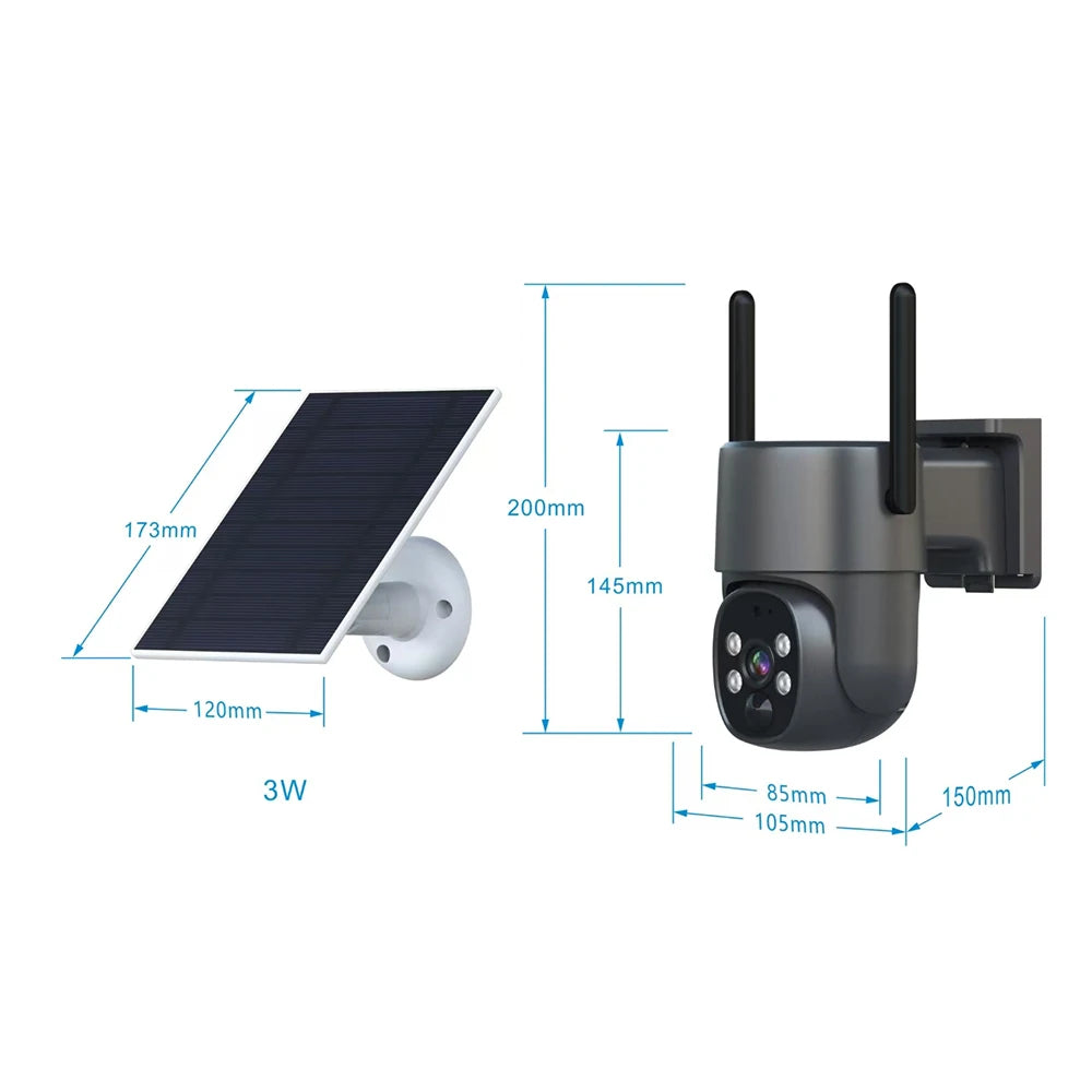High Quality Eseecloud Solar Ptz Camera Built-in 3pcs 18650 Lithium Battery & 3W Solar Panel Network Ip Smart Camera