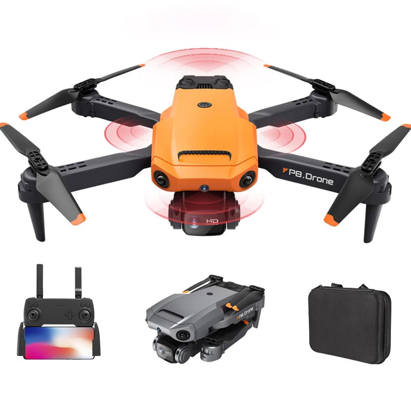 New Mini Drone P8 4K 1080P HD Dual Camera WiFi Fpv Smart Positioning Foldable Quadcopter RC P8 Drone