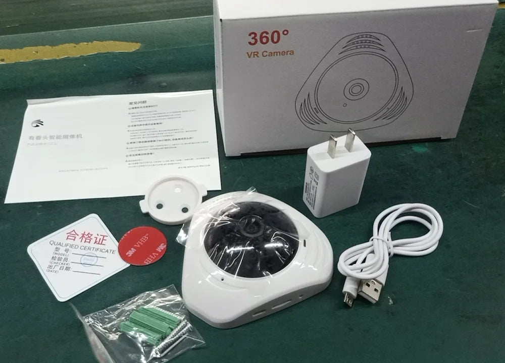 Indoor IP Security Surveillance 360 Degree Panoramic Fisheye HD 960P 3MP Smart Home Wifi Camera  for Baby Nanny Pet Wi-Fi Cam