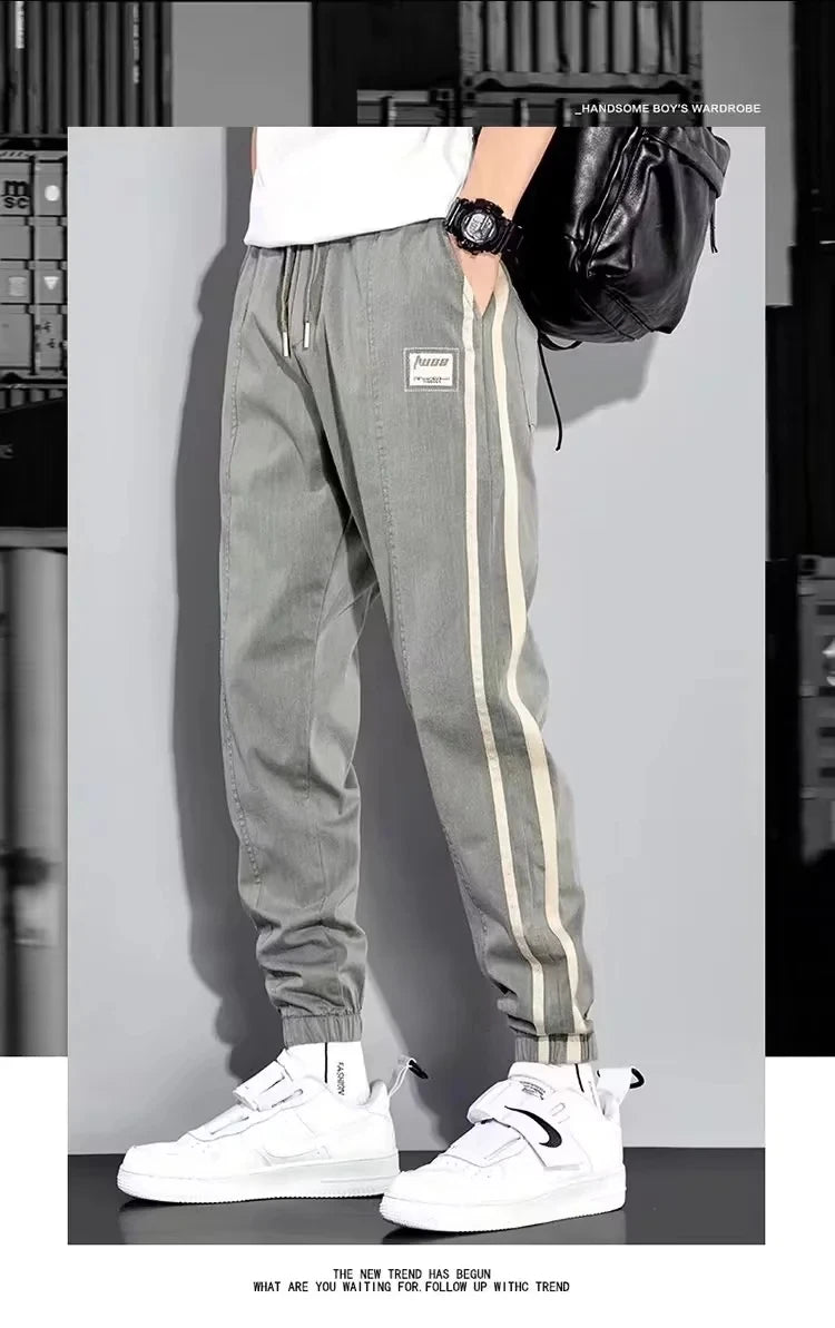 Oversized Pants Men 2023 Casual Pants for Men Striped Plus Size Loose Fashion Cargo Pants Men Streetwear