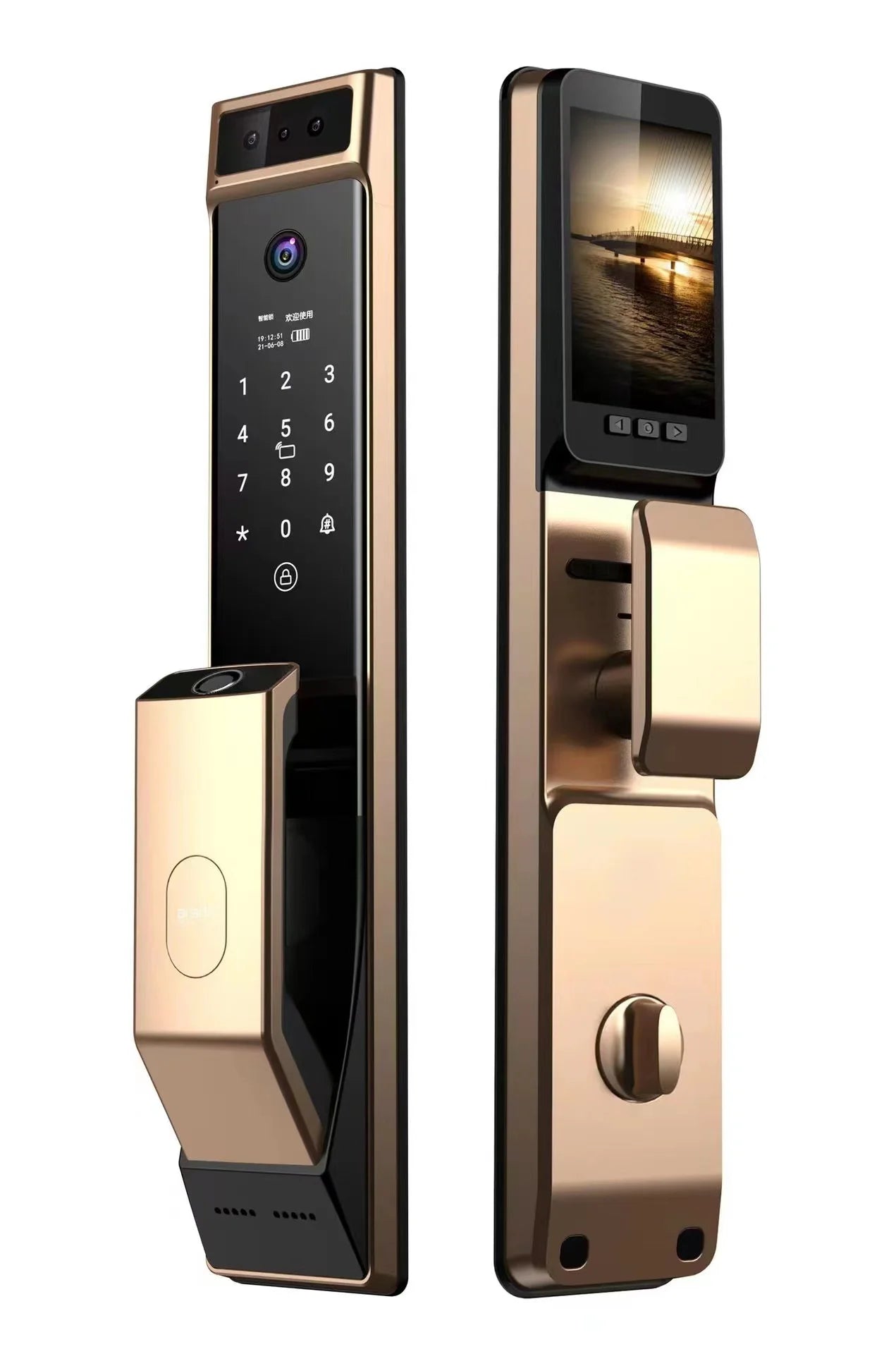 S914max 3D Face Door Lock Home Security Smart Camera Tuya  Wifi  Password Fingerprint RFID Card Aluminum Alloy Smart Door Lock