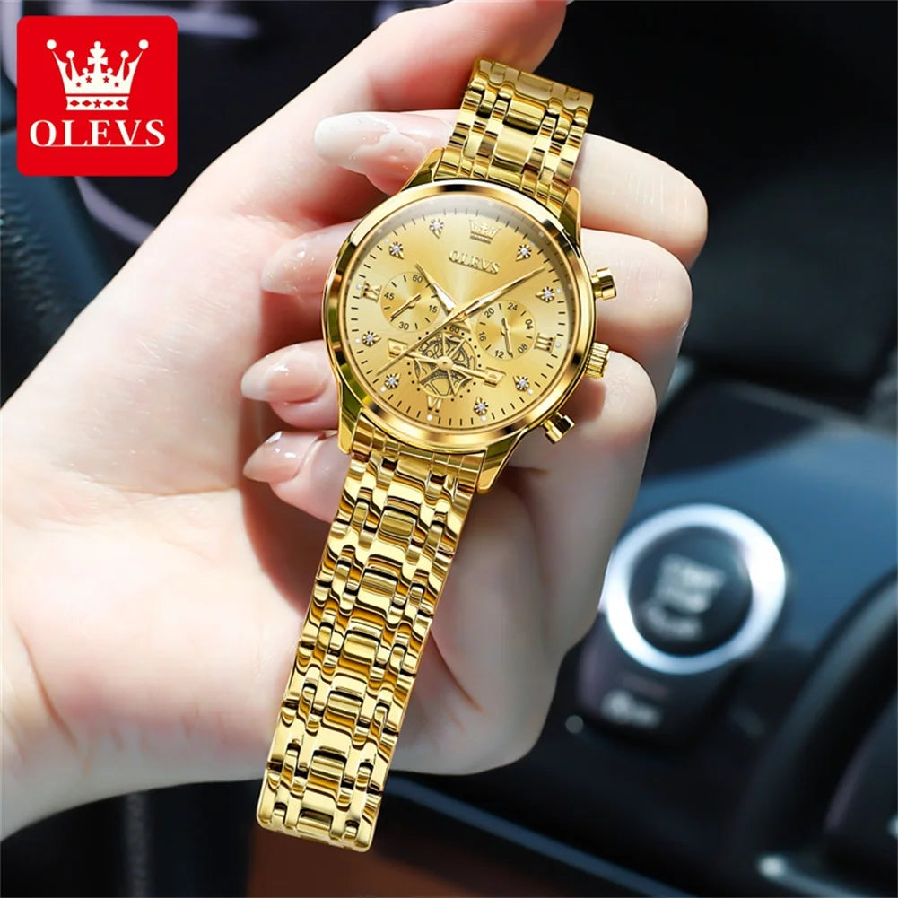 OLEVS 2897 Luxury Women's Watches Top Brand Quartz Watch Sport Date Chronograph Waterproof Multifunction Watch
