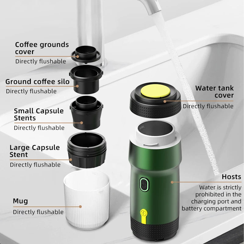 Adapter Car USB DC Charger 3 in 1 Portable Espresso Machine Coffee Maker Outdoor Camping Car Automatic Coffee Maker