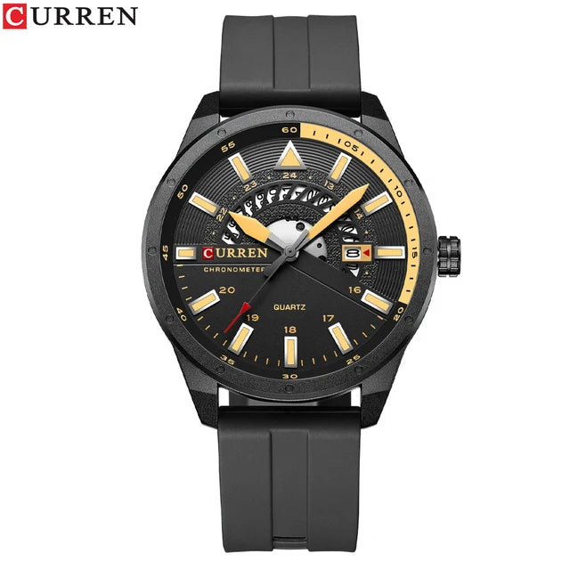 CURREN 8421 Men's Watches Minimalist Waterproof Sport Watch Men Silicone Creative Dial Wristwatch Custom Logo Watch Reloj
