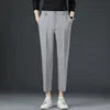 Spring and Autumn Men's Casual Pants Tailored Elastic Waist Suit Pants Casual Cropped Pants   27-42